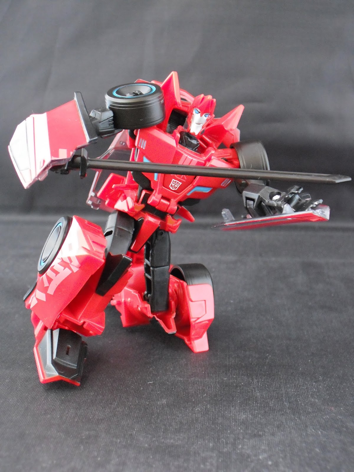 MENGBADI Red Comet Powerglide Commander Level Classical Plastic Robot Toy Car