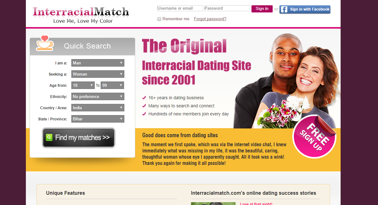 Gratis Interracial dating online