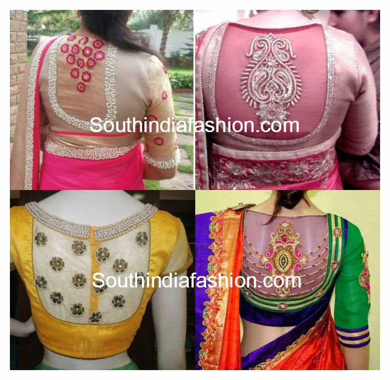 Net Back Blouse Designs –South India Fashion