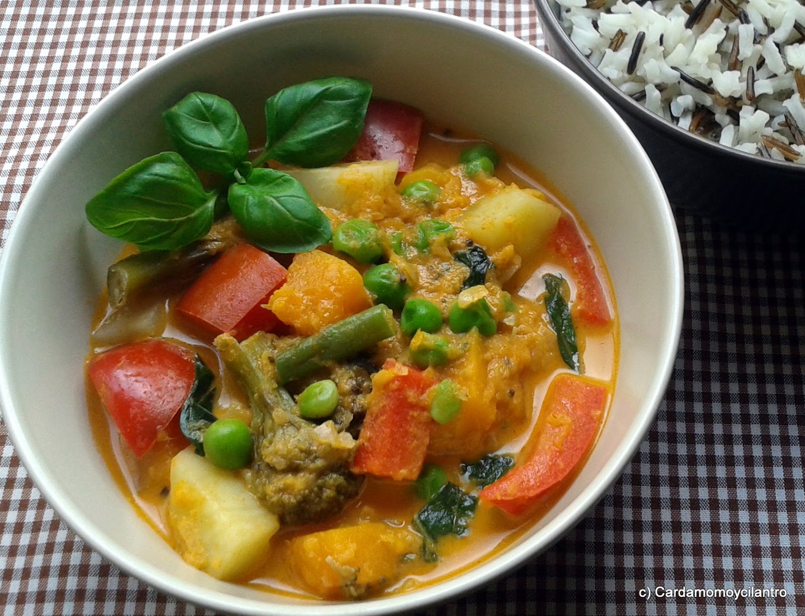 Cardamomoycilantro VERDURAS AL CURRY ROJO TAILANDÉS