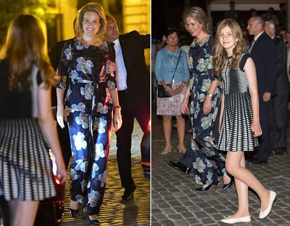 Queen Mathilde and Crown Princess Elisabeth of Belgium watched the fireworks display held for the Belgian National Day Festivities