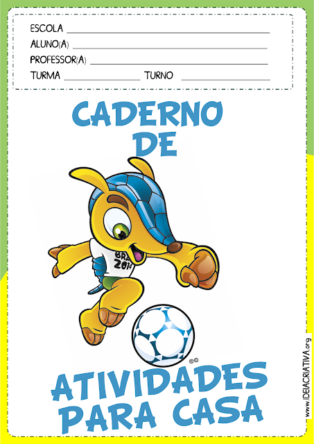 Capas de Caderno de Atividades Copa do Mundo Fuleco