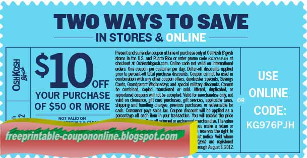Oshkosh coupon codes