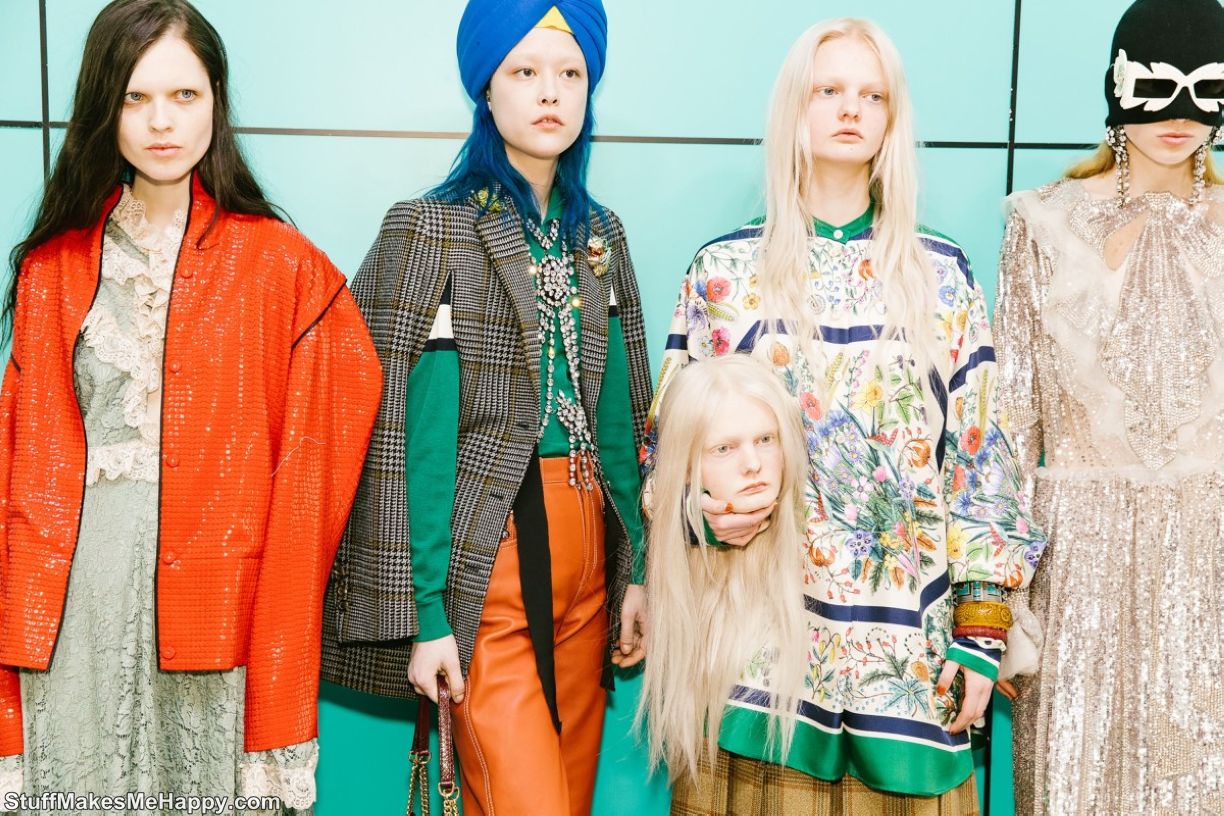 Photos From The Gucci Fashion Show 2018, Where The Models Hold Their Heads In Their Hands