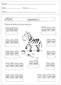 Junte as sílabas e forme palavras