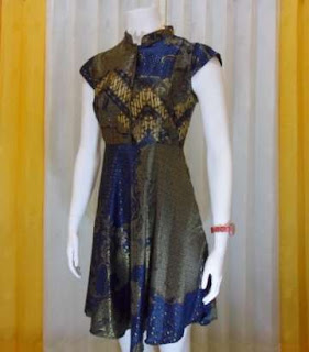 Gaun batik wanita lengan pendek Gaun batik wanita lengan pendek
