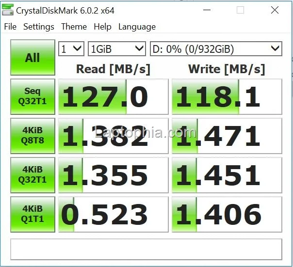Benchmark CrystalDiskMark 6.0.2 Asus VivoBook S430UN – Hard Disk