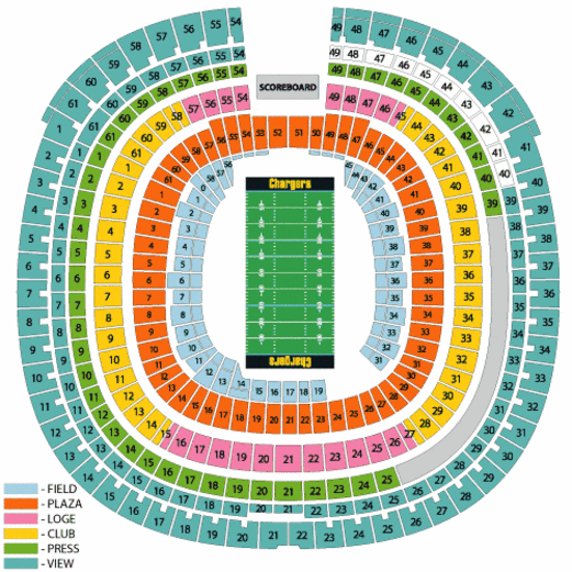 qualcomm stadium seating chart qualcomm stadium 3d seating chart