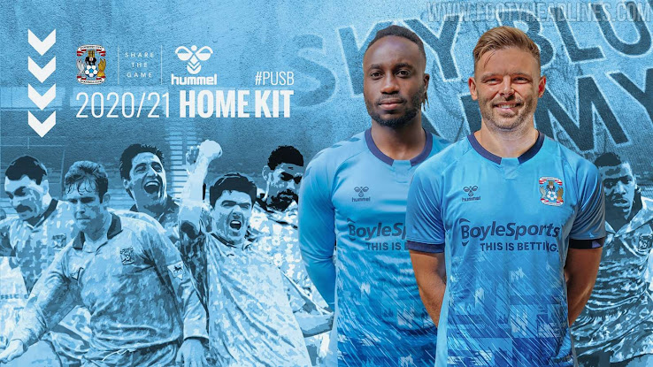 COVENTRY CITY FC Official Hummel Men's Home Football Shirt 2020-2021 NEW 