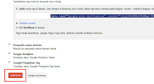 Cara Mudah Verifikasi Blog di Google Webmaster Cara Mudah Verifikasi Blog di Google Webmaster