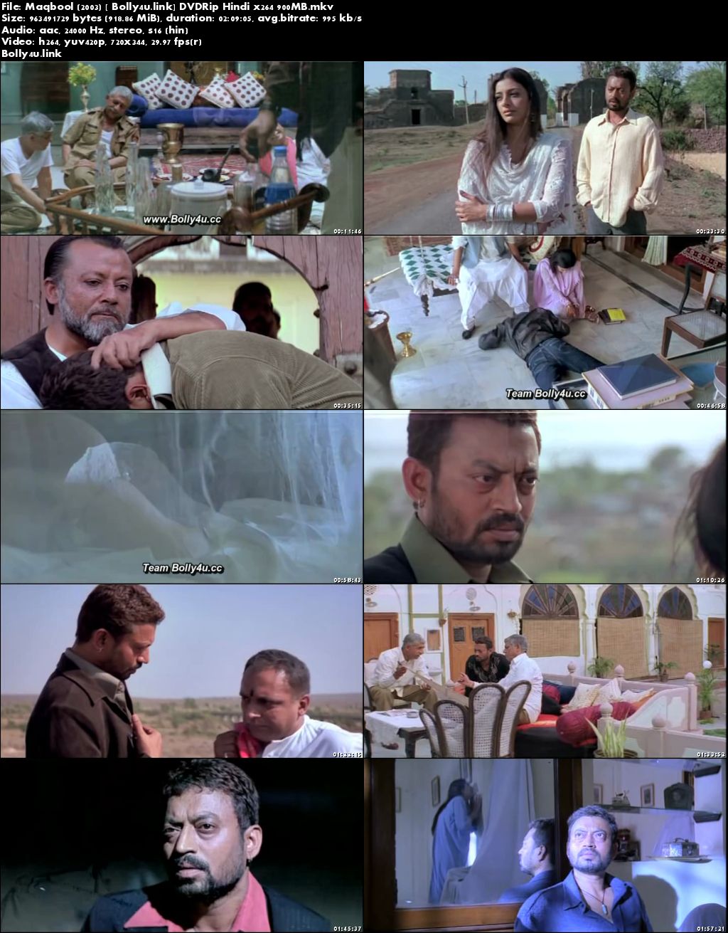 Maqbool 2003 DVDRip 900MB Full Hindi Movie Download x264 Maqbool 2003 DVDRip 900MB Full Hindi Movie Download x264