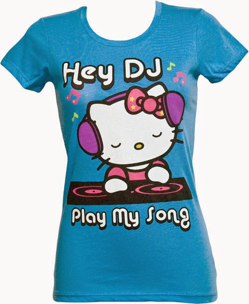 Gambar Baju Hello Kitty Kaos Warna Biru Lucu 