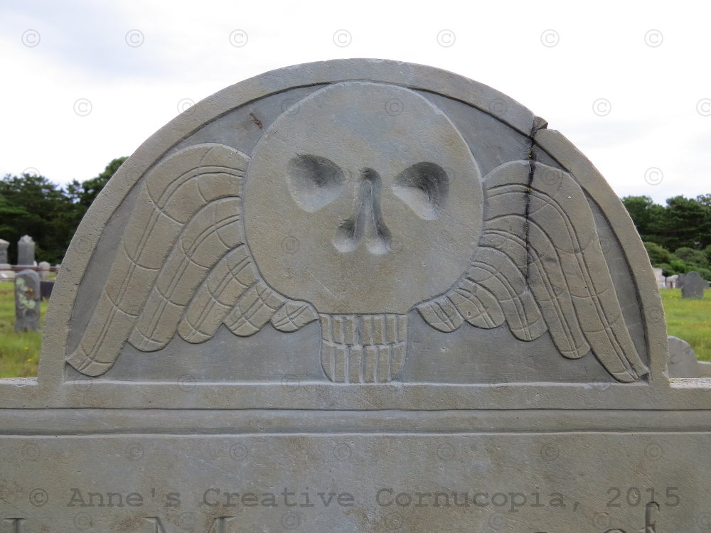 Anne's Creative Cornucopia Evil Skull Face Gravestone Photograph