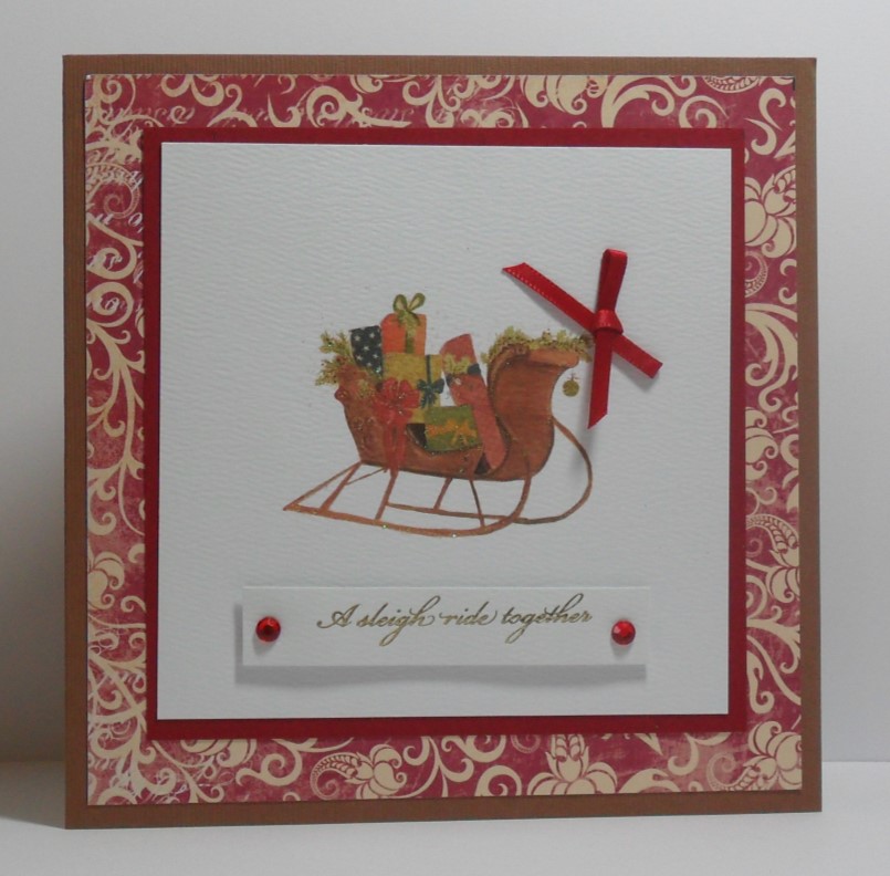 The Silversper S Craft Space Rudolph Day February Once Again I Ve Used A Card Received At To Create The Topper Just Trimmed It Down Fit 6 Square Base Made By Cutting 12 Sheet