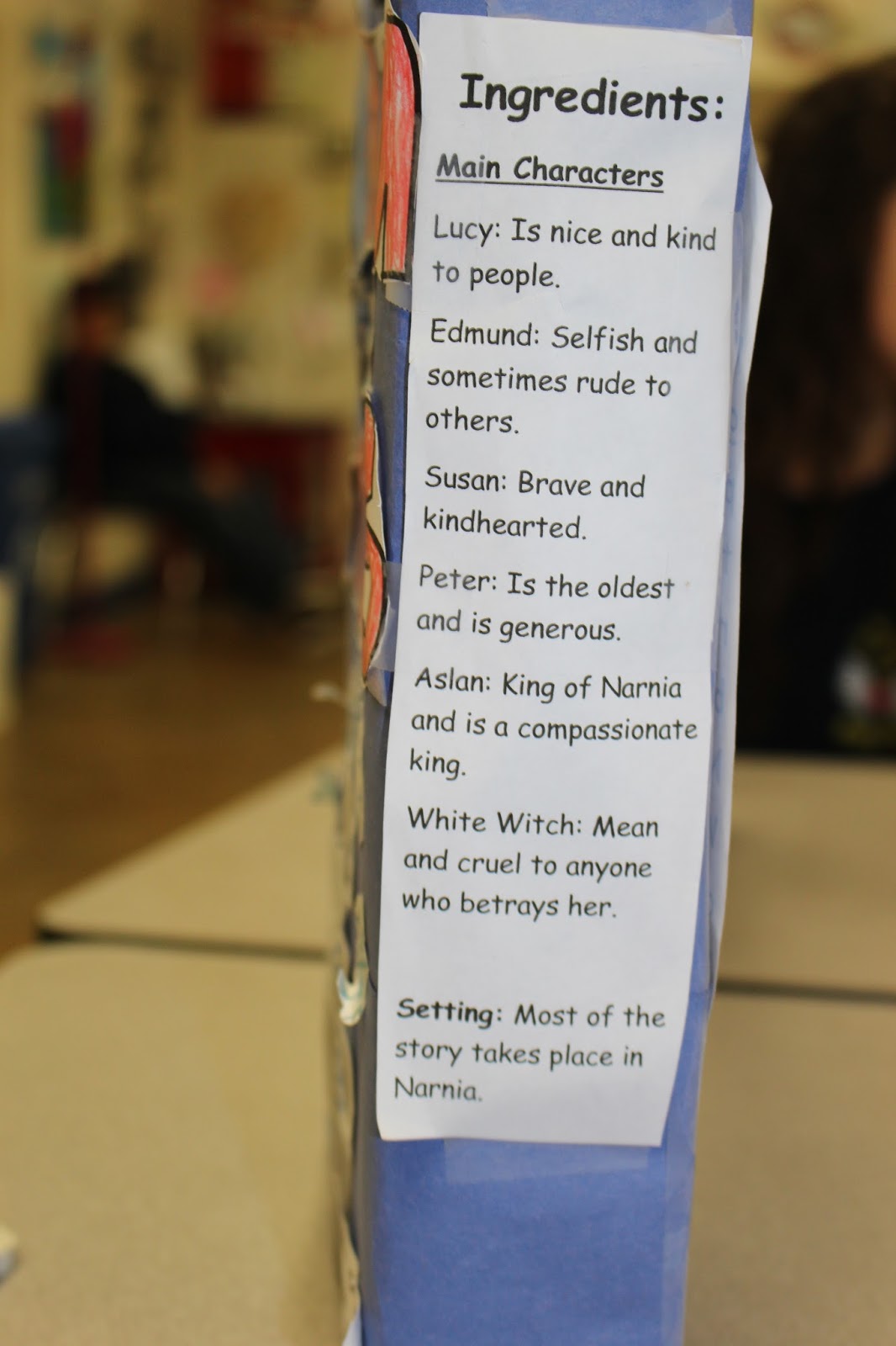 St. Ann's 4B: Narnia Cereal Box Book Report Examples