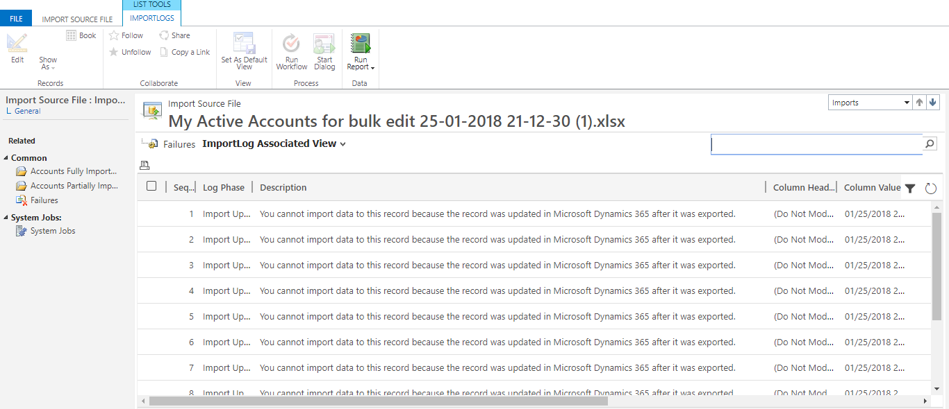 MICROSOFT DYNAMICS CRM /365 BLOG IMPORT ERROR ON DYNAMICS 365