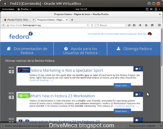 DriveMeca instalando Linux Fedora Workstation 23 paso a paso DriveMeca instalando Linux Fedora Workstation 23 paso a paso