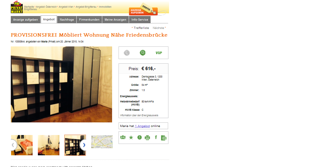 Single wohnung wien 1200