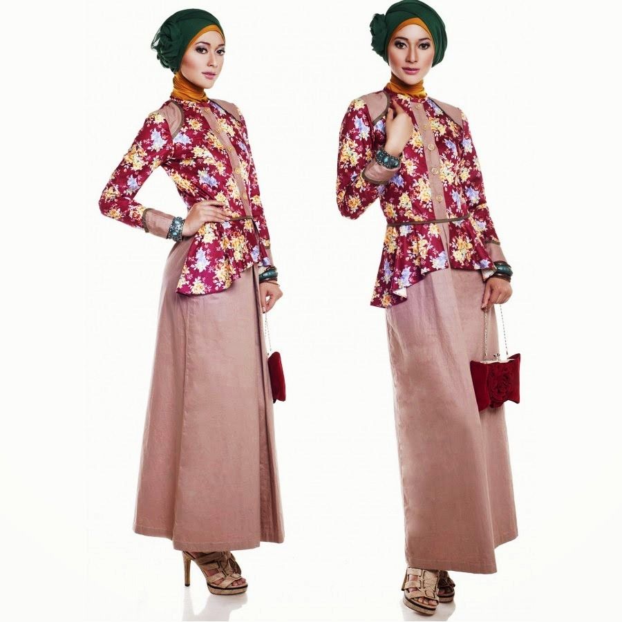  23 model baju  gamis batik  kombinasi blazer  cantik dan 