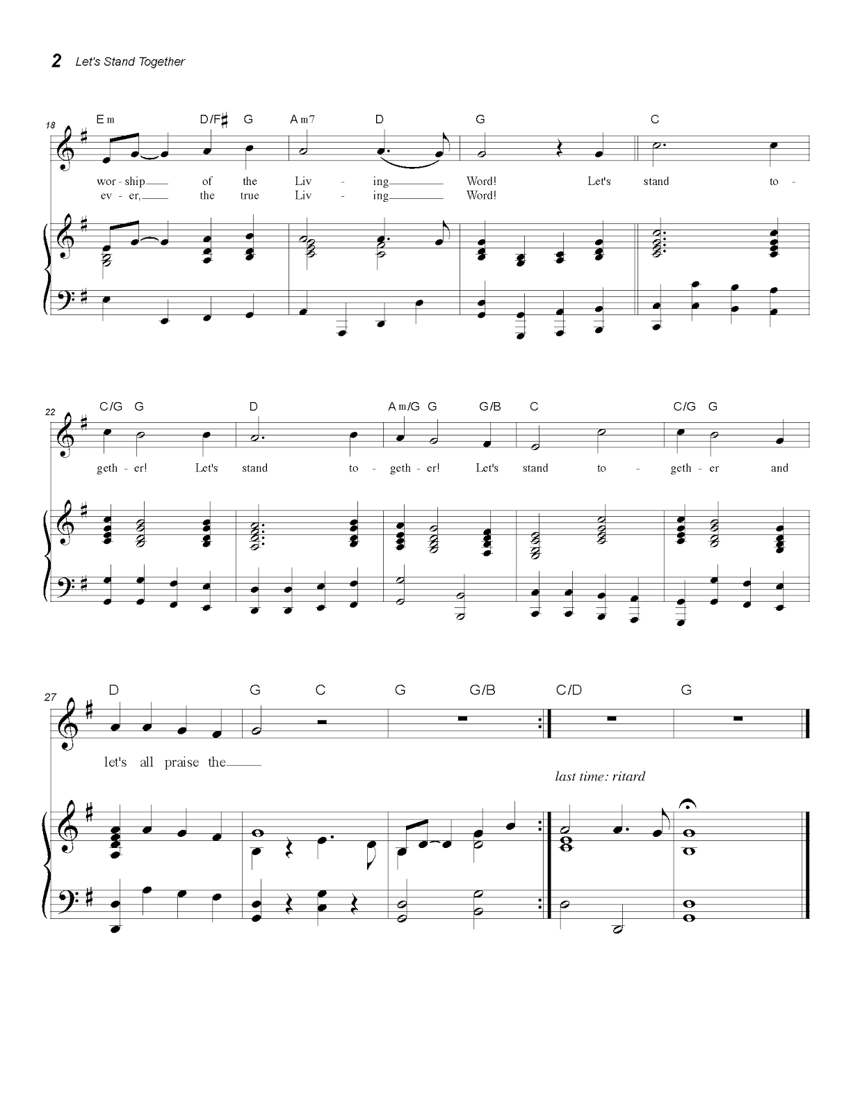 Share My Journey A new 'Hymn for Today' "Let's Stand Together"