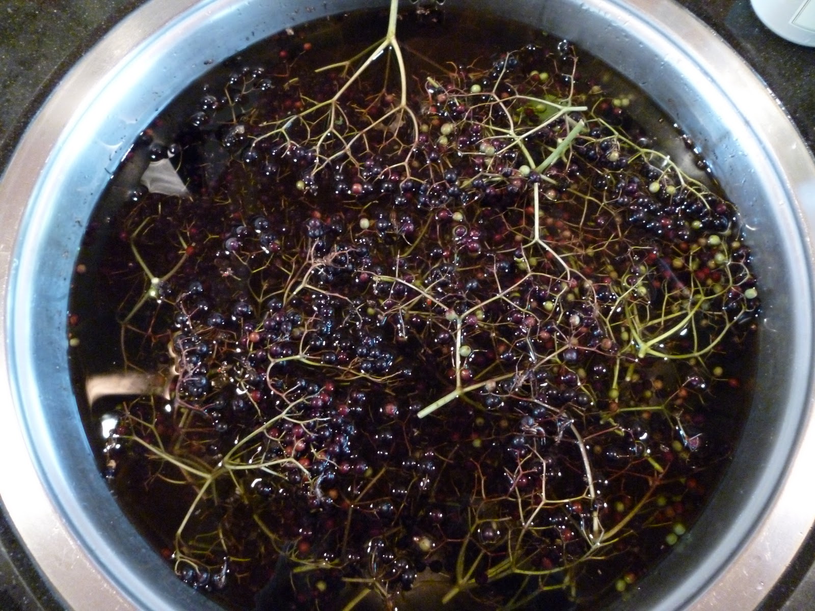 Helmi Coenders Jam maken van vlierbessen.