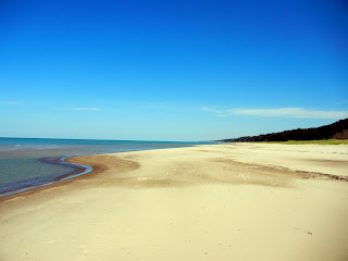 The beach in Indiana Dunes National Lakeshore in Indiana
