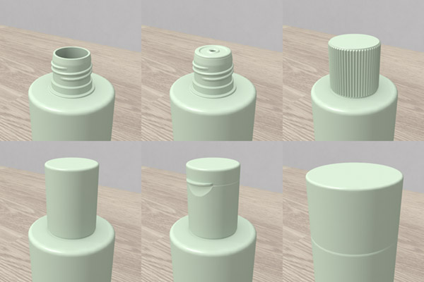 プラスチック容器　ボトル キャップ - Plastic container 3D objects