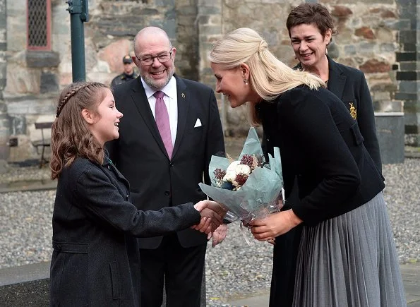 Crown Princess Mette Marit of Norway attended opening of the exhibition called "The Queen's yes" (Dronningens Ja)