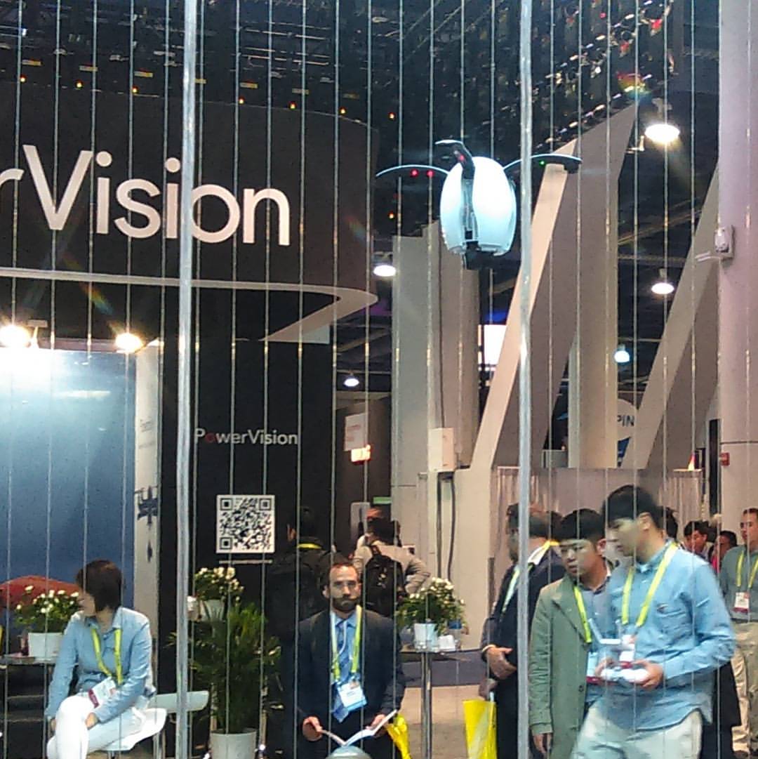 Drone demo at PowerVision booth CES Las Vegas 2017