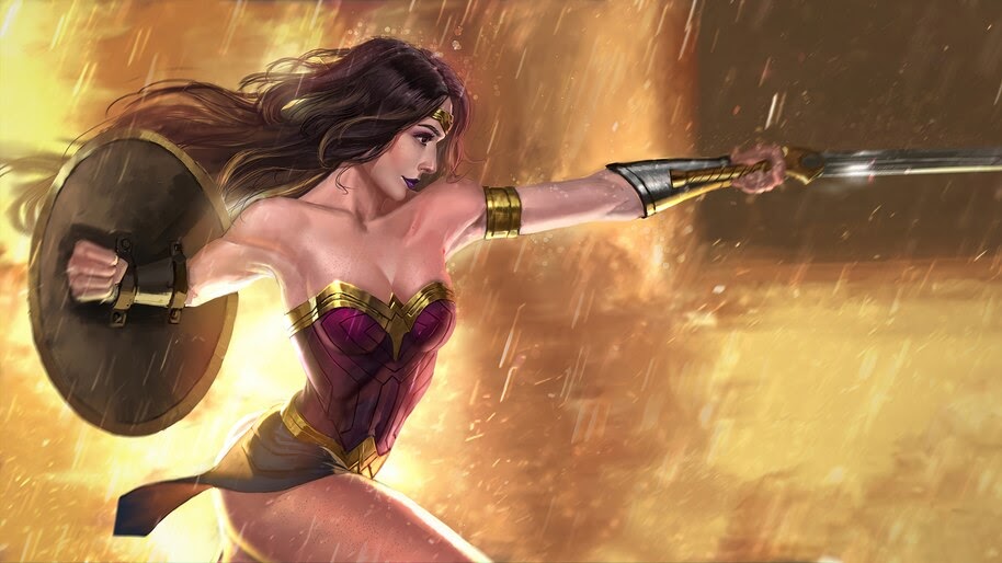 Wonder Woman, Sword, Shield, DC, 4K, #6.1191