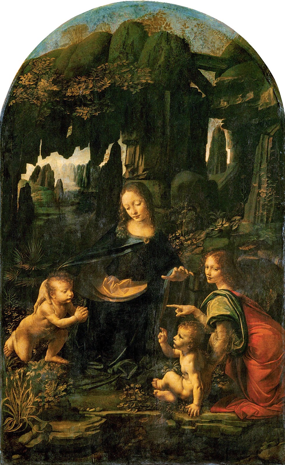 The Virgin of the Rocks (Louvre Version) by Leonardo da Vinci c1485