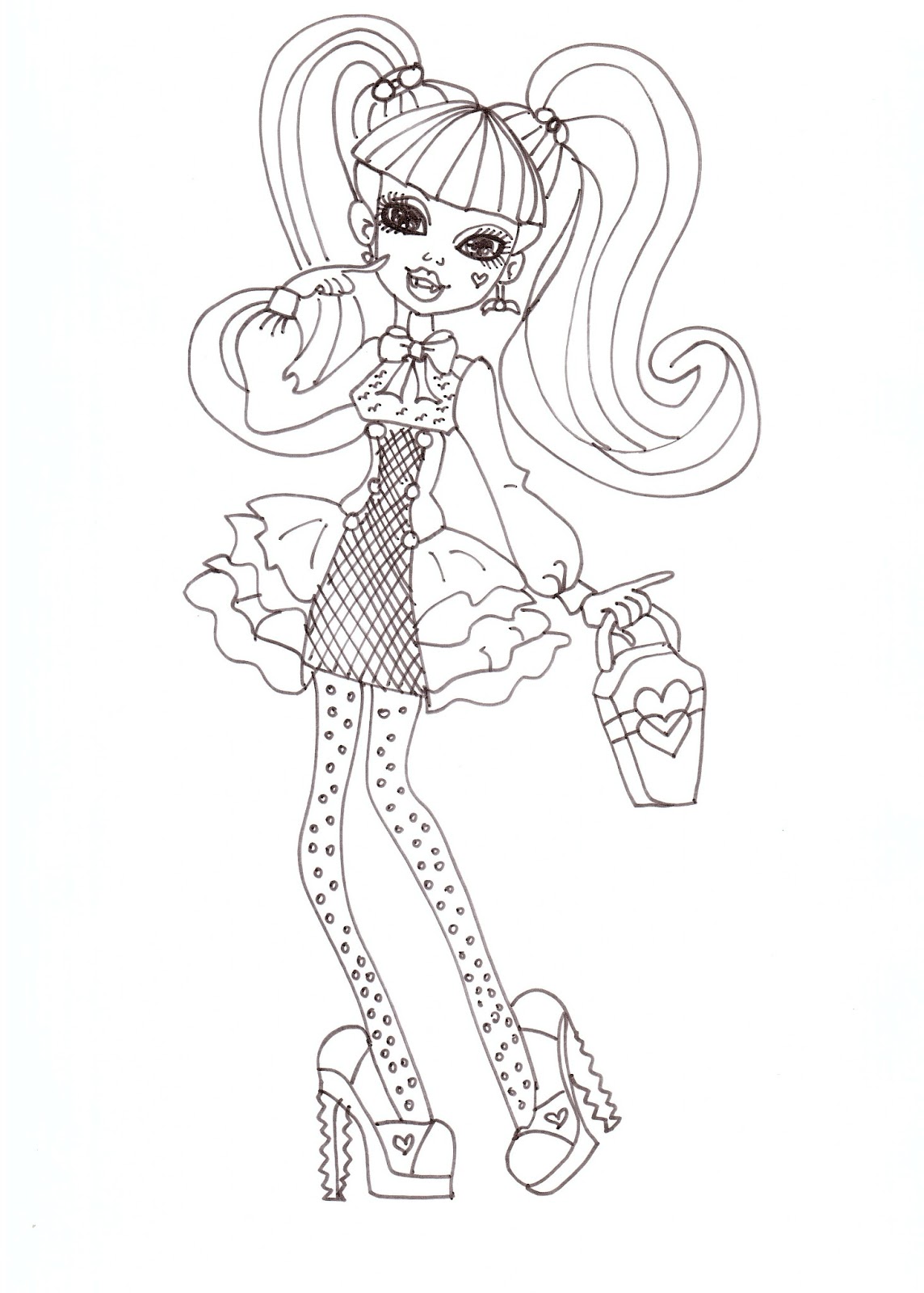 Free Printable Monster High Coloring Pages Draculaura Coloring Sheet