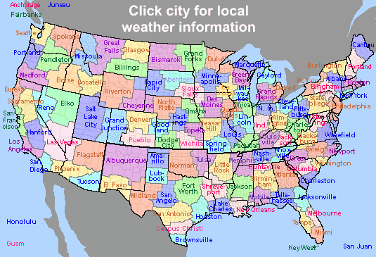 The U.S. split into the areas covered by individual weather service offices