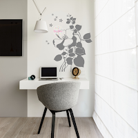 vinilo decorativo pared floral flor