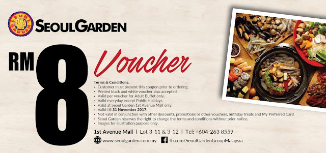 Seoul Garden Cash Voucher Discount Offer Promo