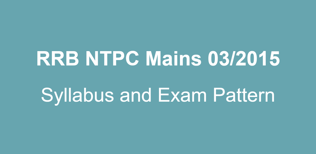 Rrb Ntpc Exam Syllabus Pdf