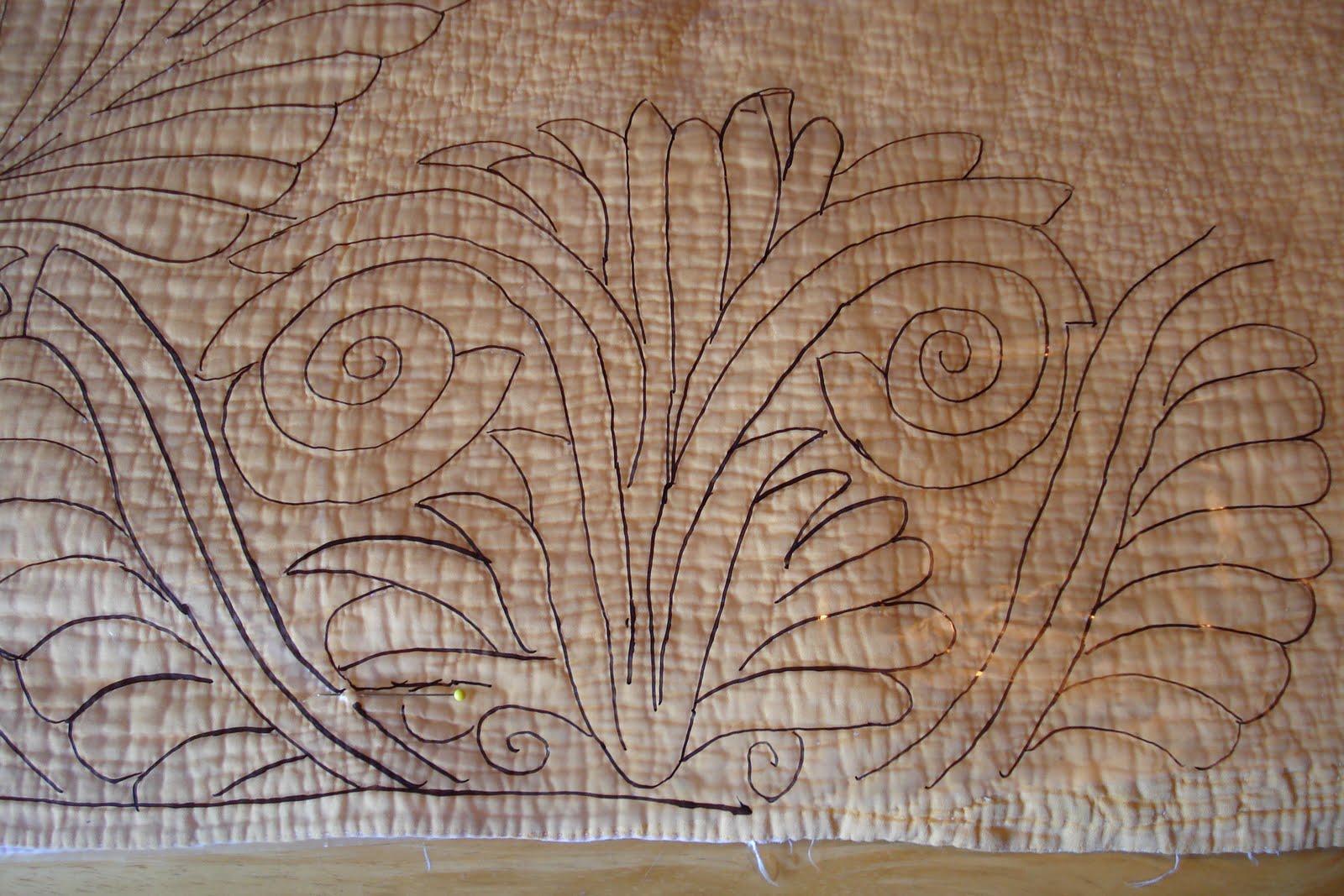 Welsh Quilts Pink and Gold Durham Quilt