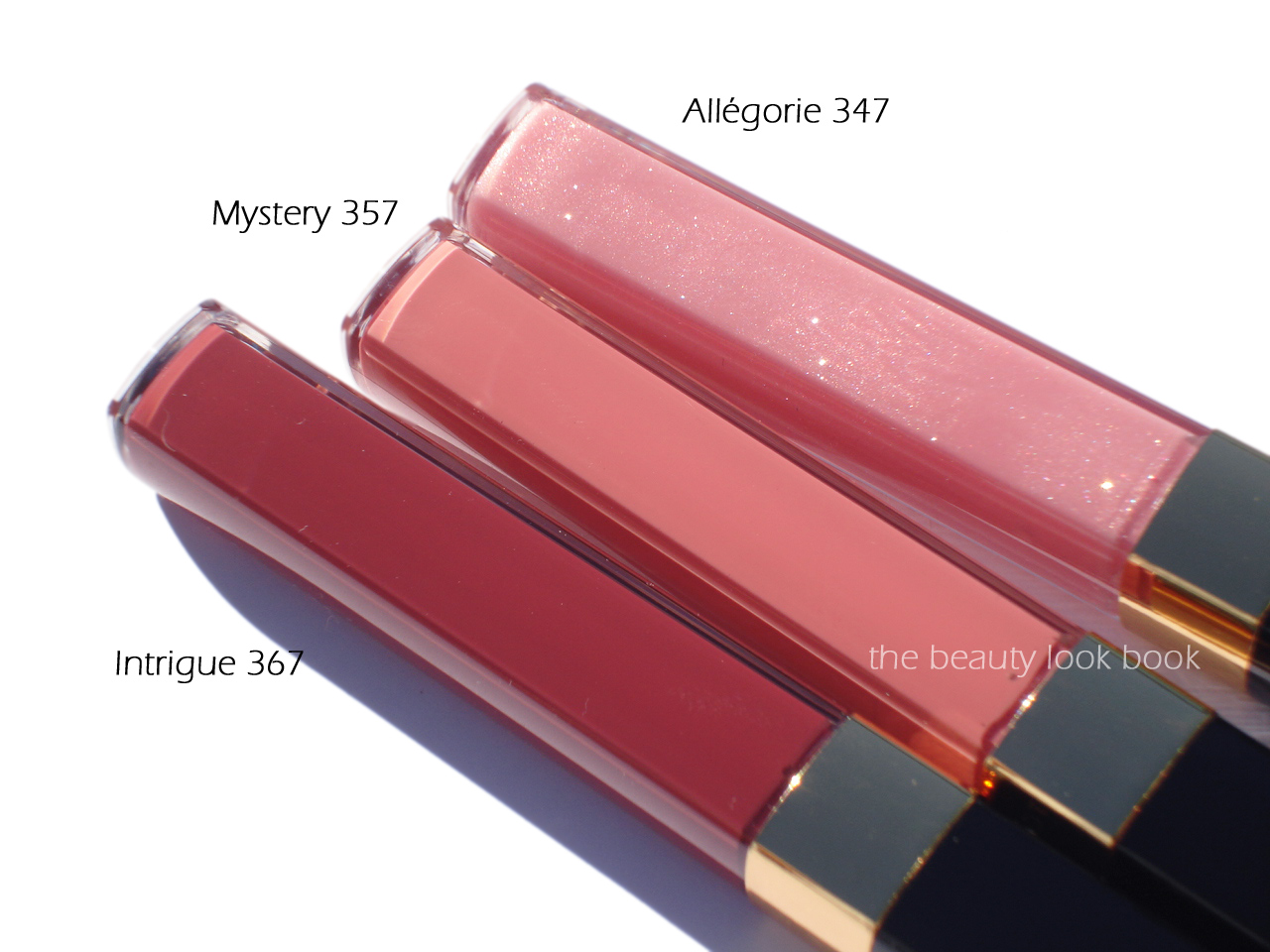 Chanel Holiday 2012 Glossimers: Allégorie 347, Mystery 357, Intrigue 367 -  The Beauty Look Book