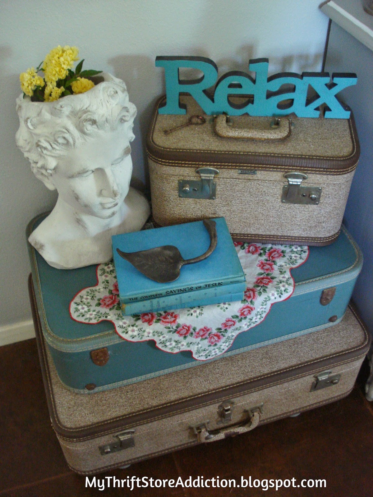 Vintage suitcase storage