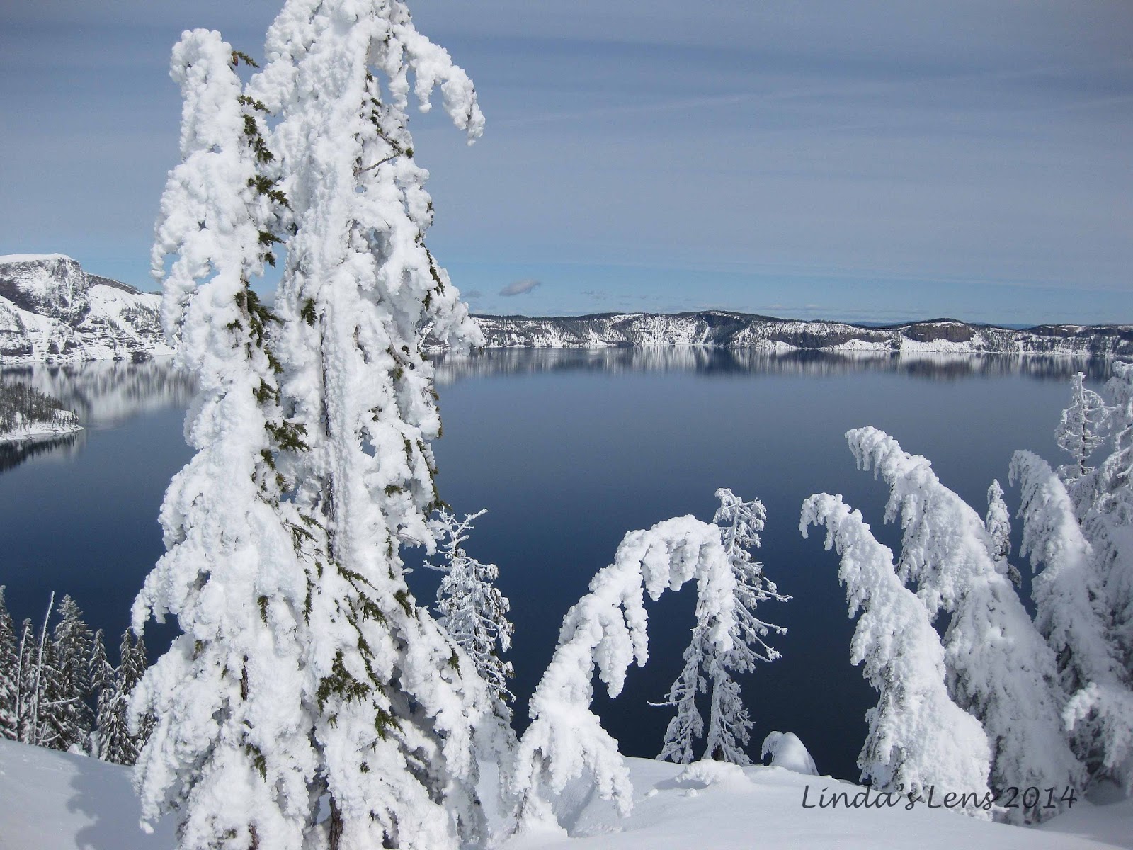 Linda's Lens Crater Lake in Winter