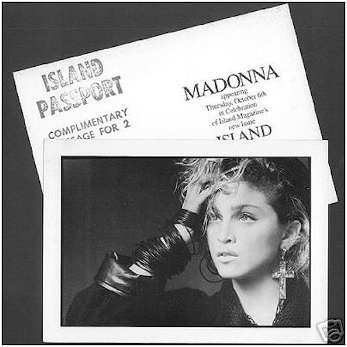 Pud Whacker S Madonna Scrapbook Madonna Island Magazine October 1983 Cover Inside Invitation