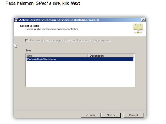 Select site. Select site