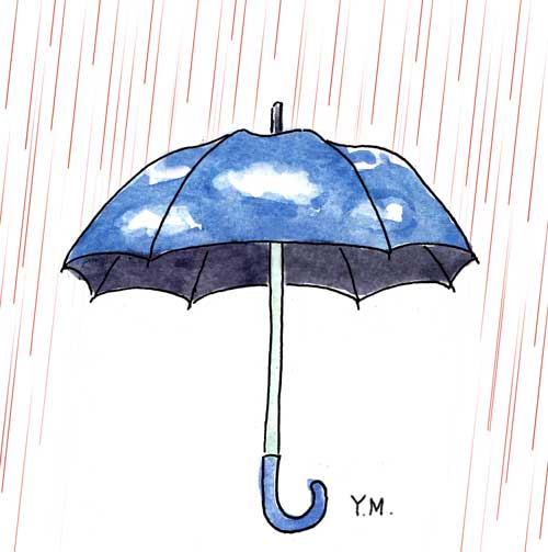 Rain and Umbrella by Yukié Matsushita