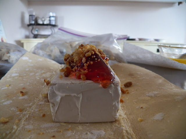 Brie with Currant Jelly and Nuts