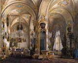 Interiors of the Winter Palace. The Drawing Room in Rococo II Style, with Cupids by Edward Petrovich Hau - Architecture, Interiors Drawings from Hermitage Museum Interiors of the Winter Palace. The Drawing Room in Rococo II Style, with Cupids by Edward Petrovich Hau - Architecture, Interiors Drawings from Hermitage Museum