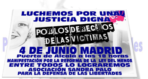 Manifestación  en Madrid de la Asociación Sandra Palo