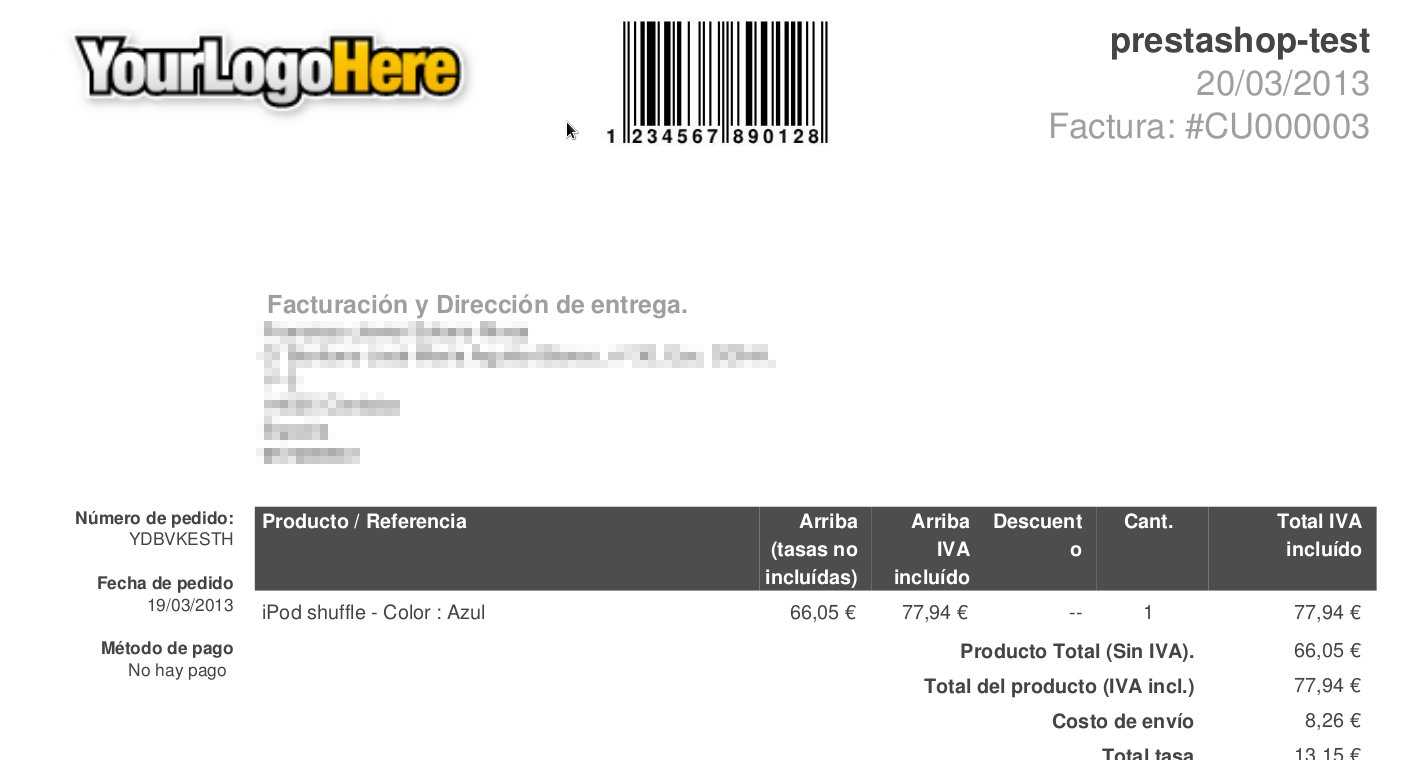 Facture Code Bar 3dproyection: Añadir Código de barras a la factura en prestashop 1.5