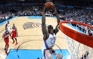 Ibaka dunk on Marcin Gortat, El Cubano