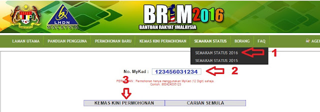 Semakan Status BR1M 2016