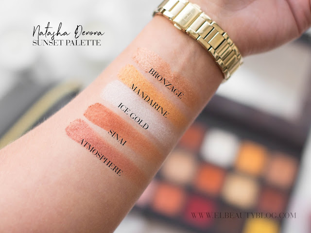 stíny natasha denona sunset palette odstíny